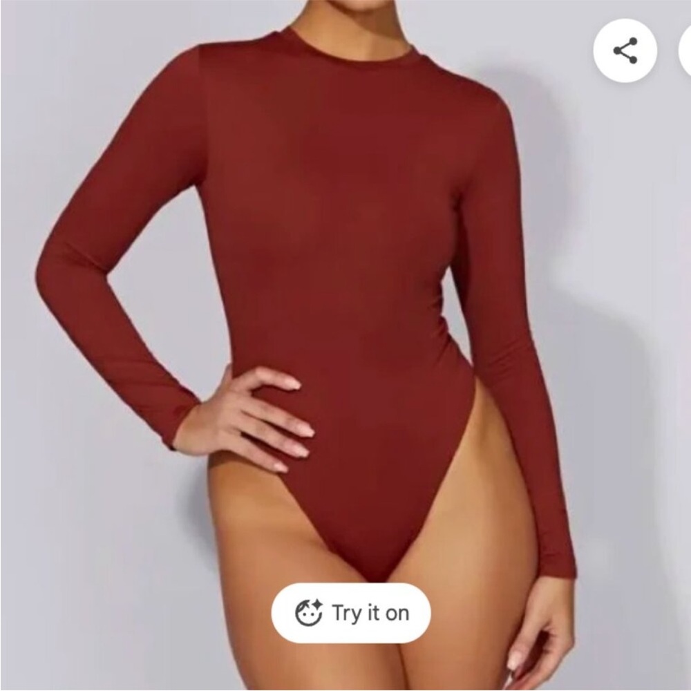 Meshki Burnt Orange Bodysuit NWT